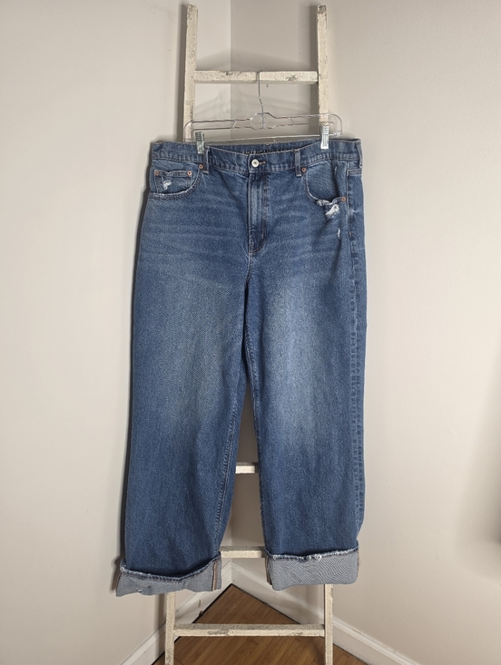 American Eagle Outfitters Denim - American Eagle Women's 18 Stovepipe Cuffed Hem Wide Leg Denim Jeans